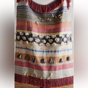 Anthropologie All Roads Yucca throw in red cream and gray. Discontinued.